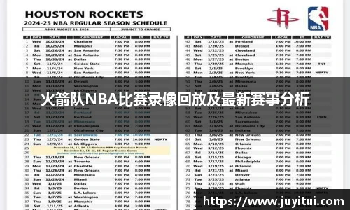 火箭队NBA比赛录像回放及最新赛事分析